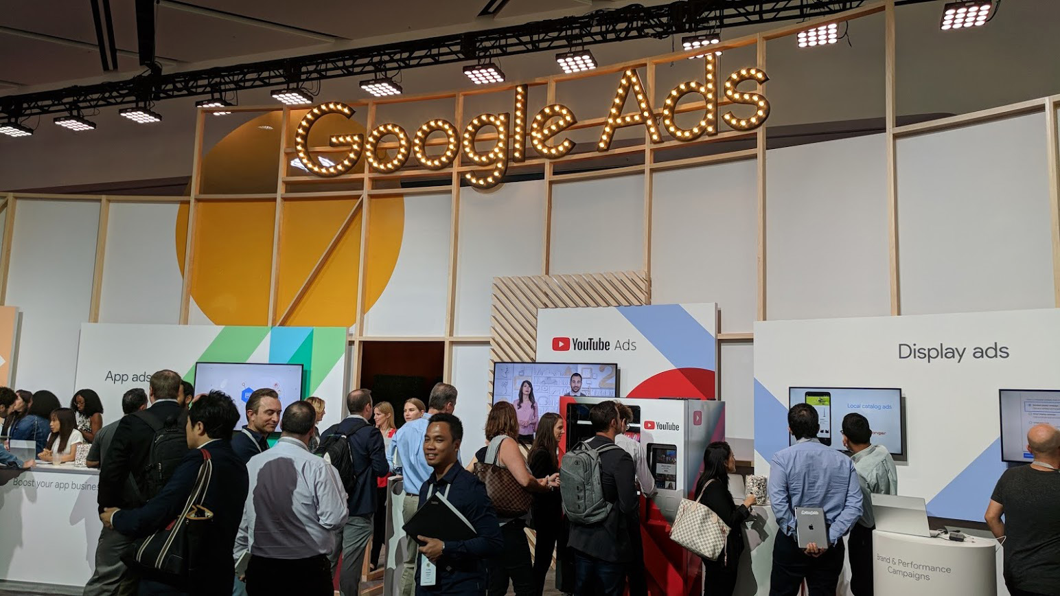The Google Ads booth at Google Marketing Live 2018