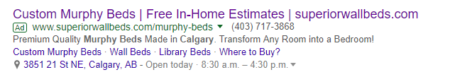 Google Ad with Location Extension