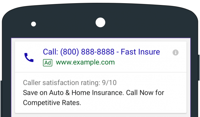 Google Ad Call Extension